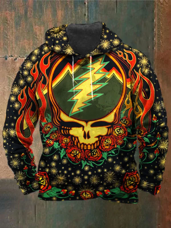 Unisex Skull Print Heavyweight Hoodies