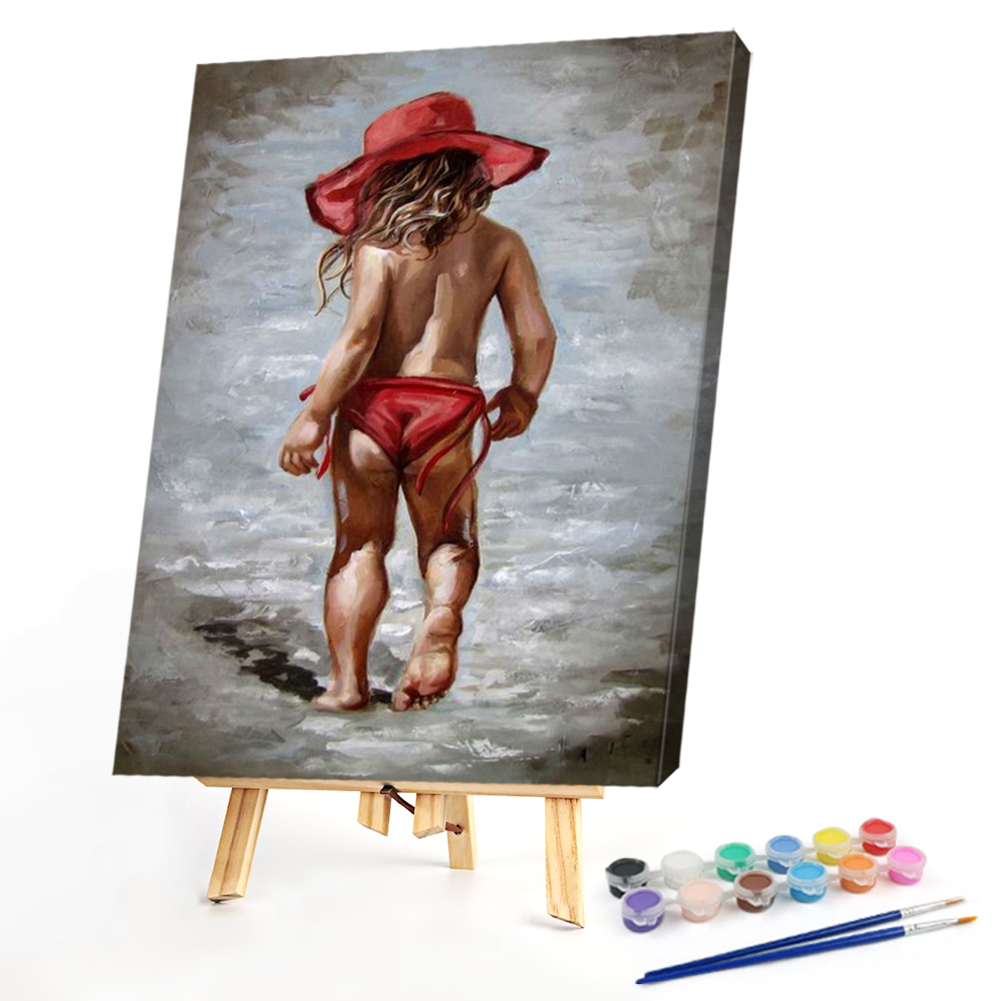 

40*50CM - Paint By Numbers - Red Skirt Girl, 501 Original