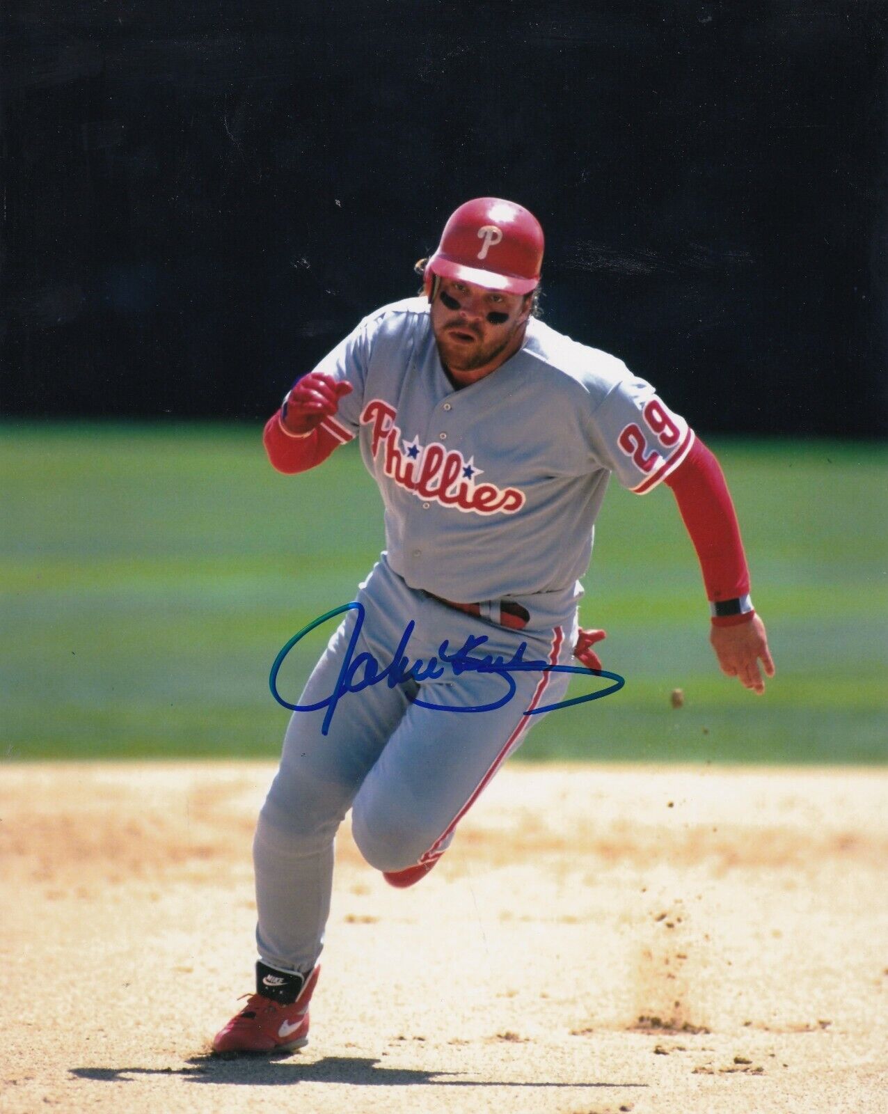 JOHN KRUK PHILADELPHIA PHILLIES ACTION SIGNED 8x10