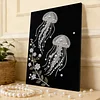 (30x40cm)Two Jellyfish DIY Pearl Painting Framed Grape Handmade Pearl Material Art Kit Living Room Decor