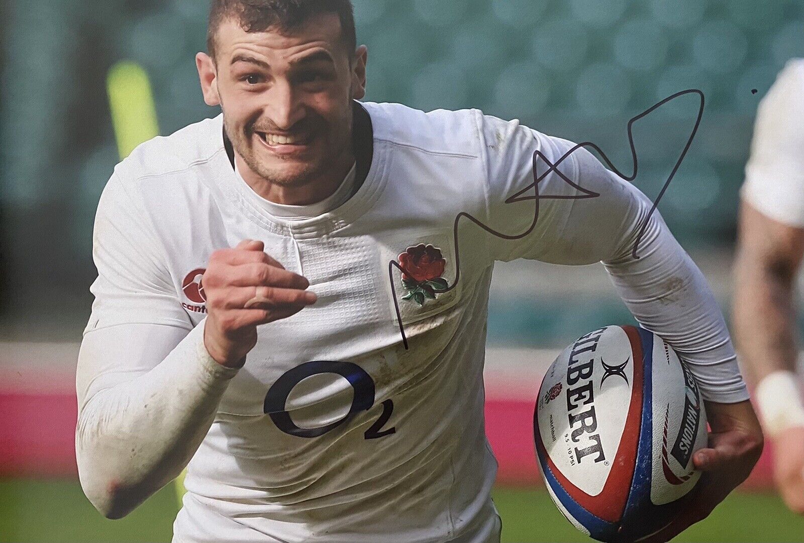 Jonny May Genuine Hand Signed England 12x8 Photo Poster painting