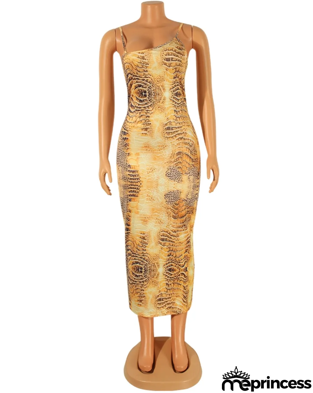 Fall Sexy Print Straps Sleeveless Long Dress