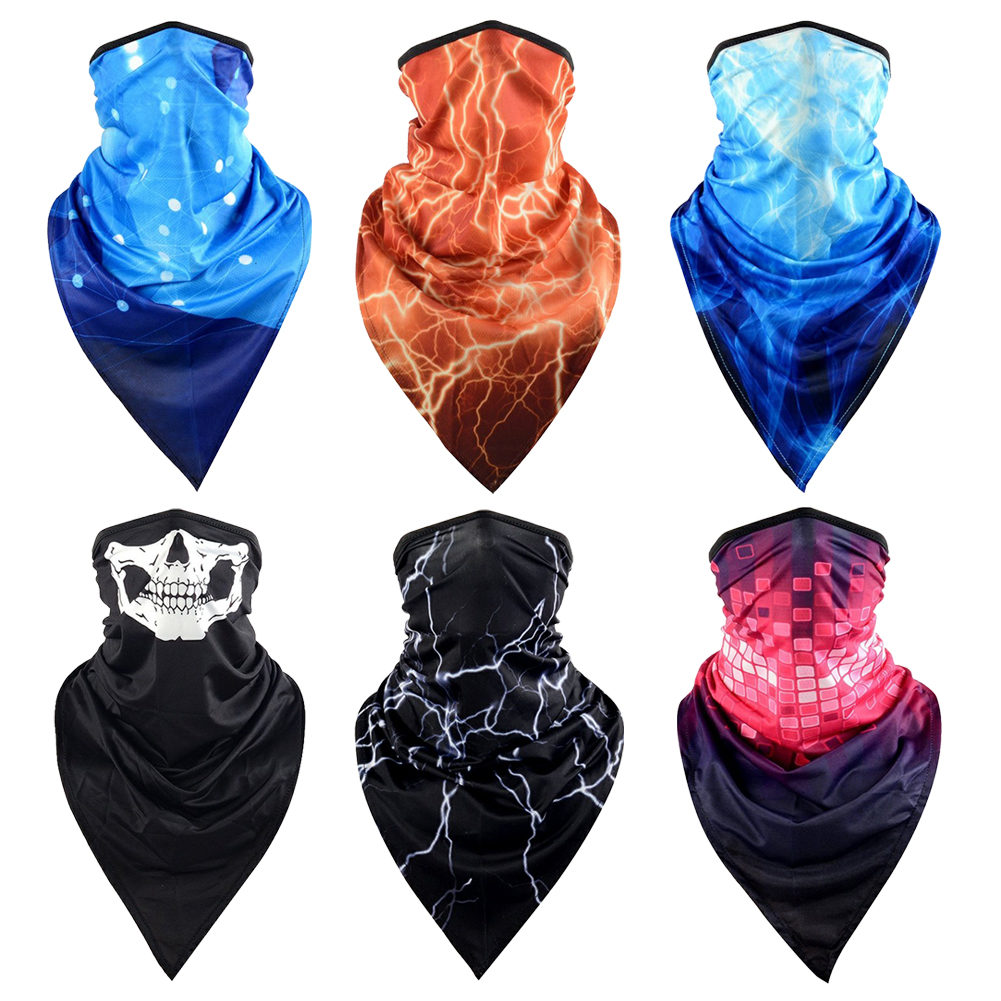 

UV Protection Neck Gaiter Cover Face Mask Bandana Triangle Ice Silk Scarf, Blue diamond point, 501 Original