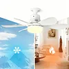 40w/200-2000lm Small Ceiling Fan with Lights with Remote Control Breeze Fan Light Three Color Temperature Options for Living Room Study & Household Use