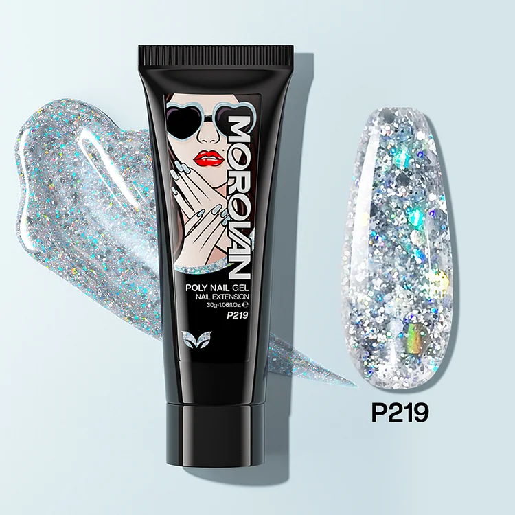 Mystic Grey Slate Glitter Poly Nail Gel 30ml