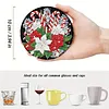 8Pcs Snowman DIY Wood Diamond Painting Coasters Kit with Round Base