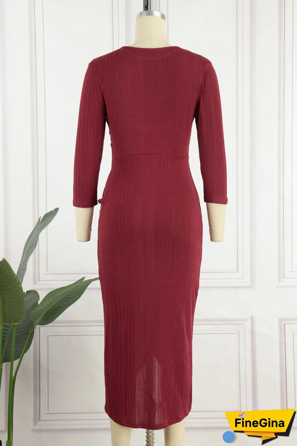 Grey Casual Solid Patchwork Asymmetrical O Neck Straight Dresses