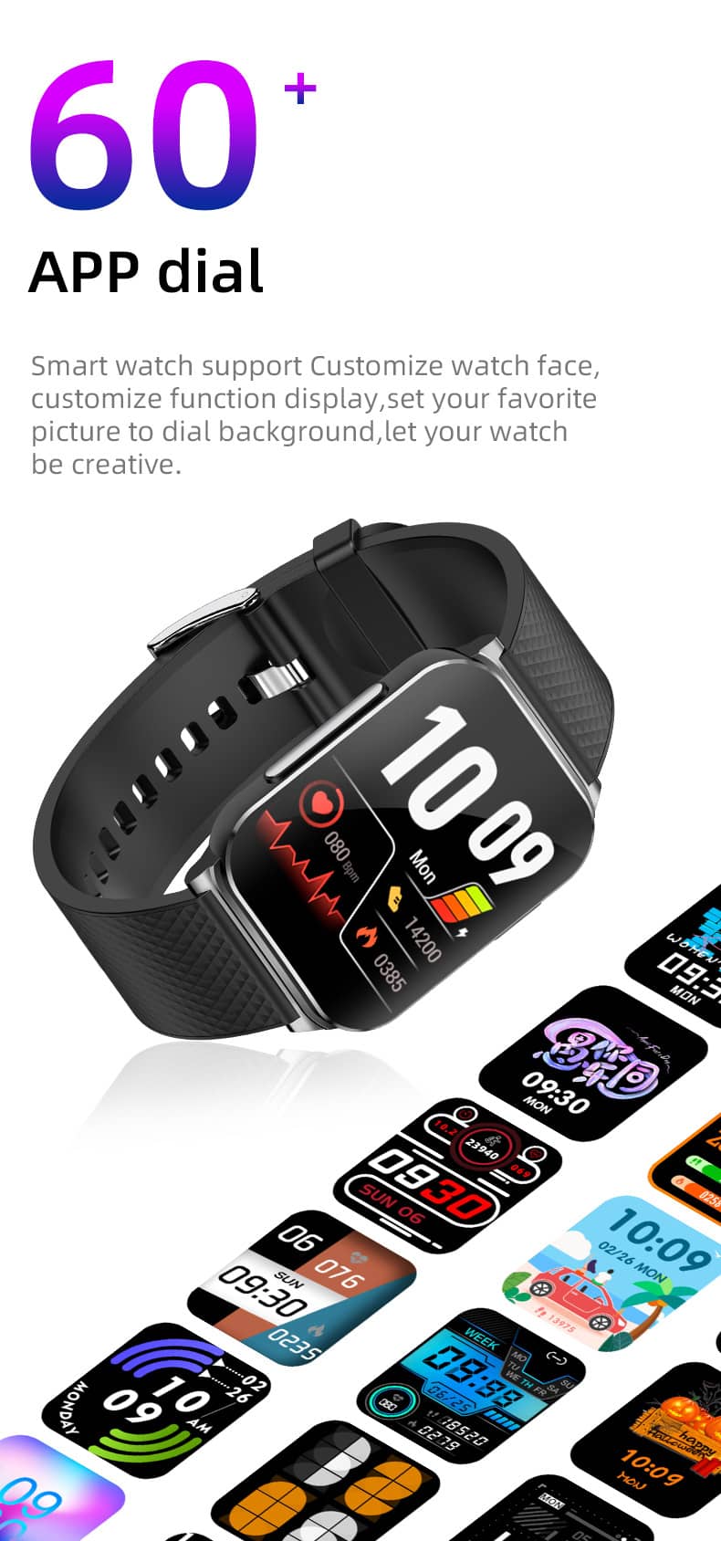 Findtime ECG Smartwatch for Blood Pressure Monitor BO&HR Blood Glucose Body Temperature