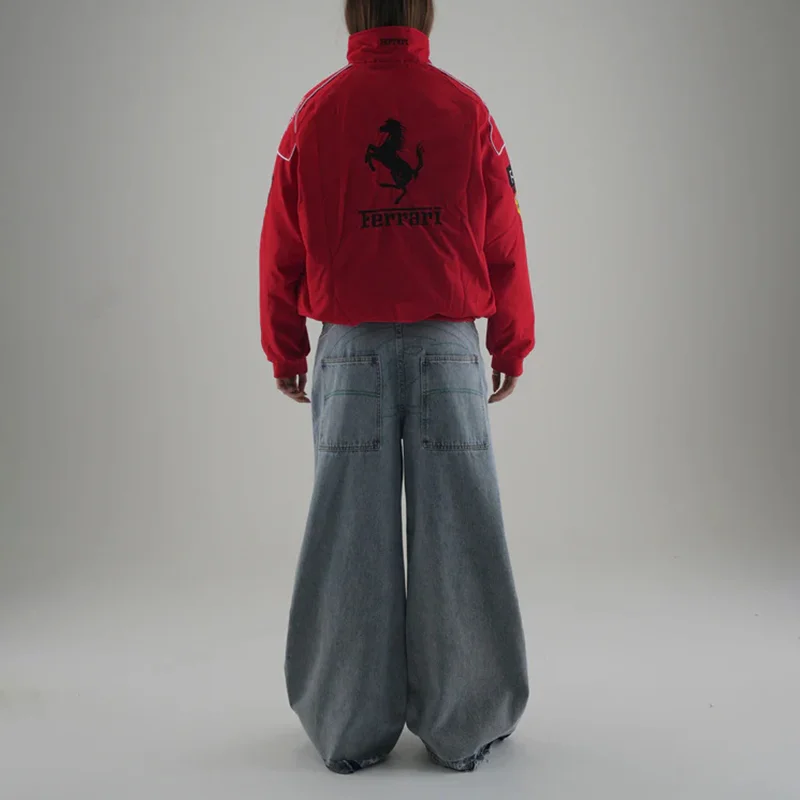 Unisex Racing Style Street Fashion Loose Racing Casual Print Jacket