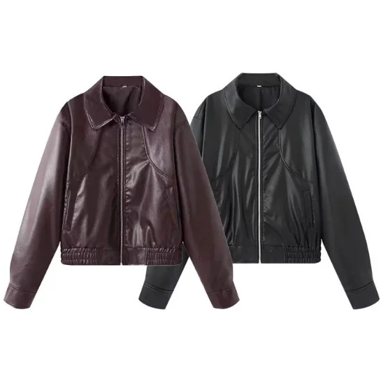 Nigikala Nigikala Women's Clothing Fashion Casual Leather Jacket Jacket