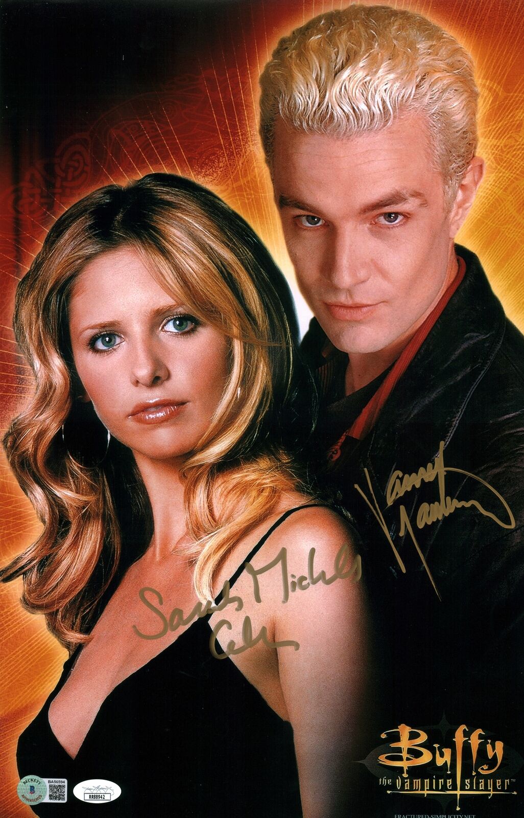 Buffy the Vampire Slayer 11x17 Poster Signed Auto Gellar Marsters Beckett COA