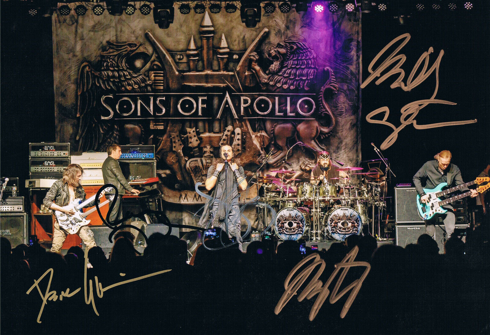 Sons of Apollo genuine autographs signed 8x12