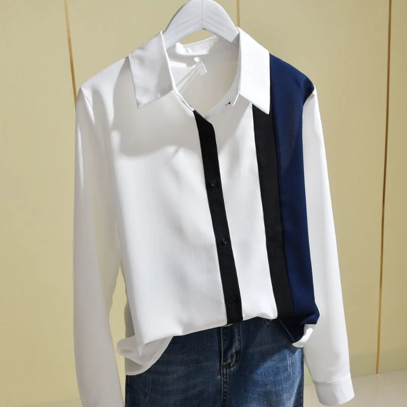 Colourp Women Tops and Blouses Stripe Print Elegant Long Sleeve Office Lady Work Wear Shirts Female Slim Blusas Fashion 2369