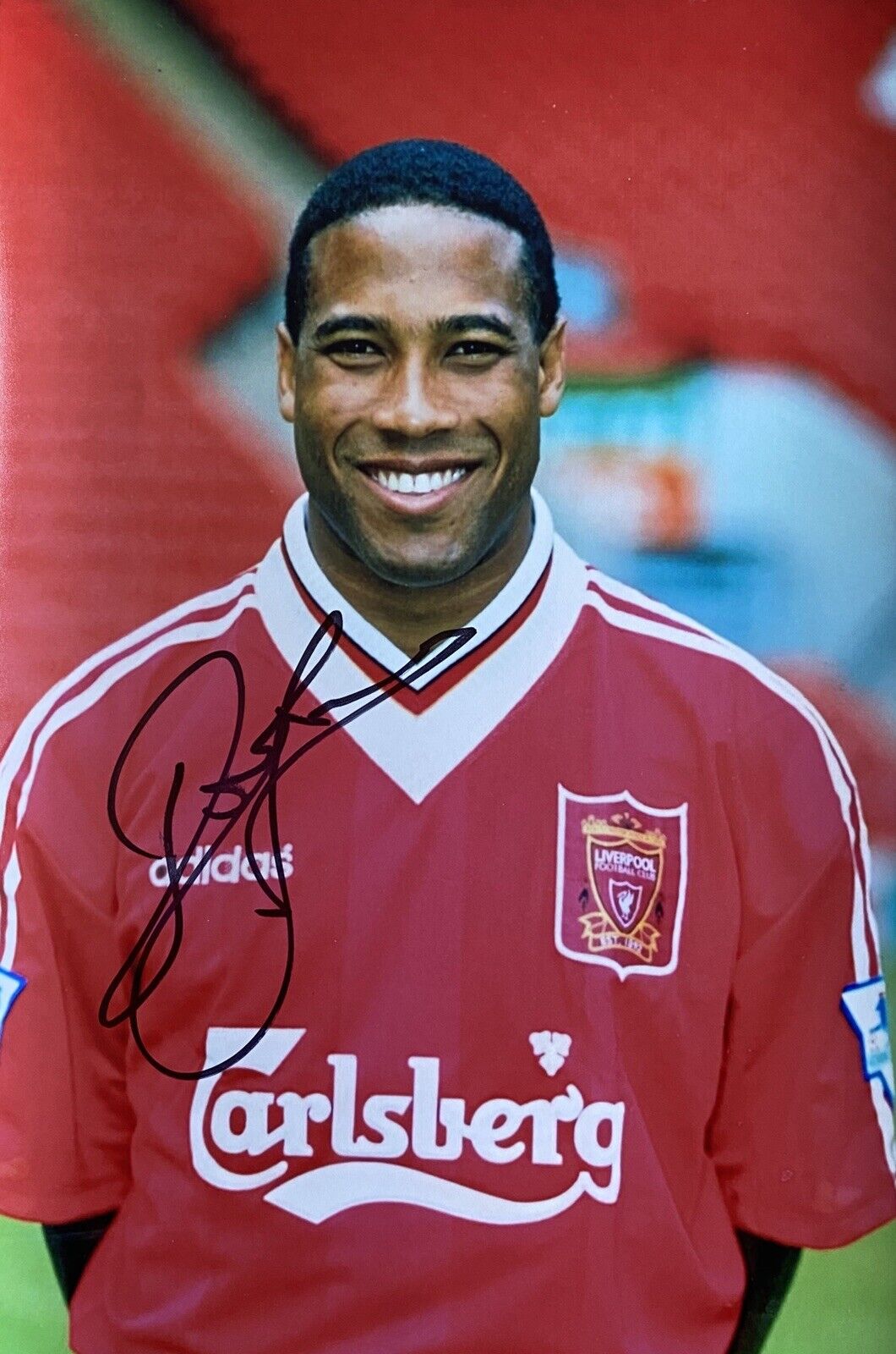 John Barnes Signed Liverpool 12x8 Photo Poster painting