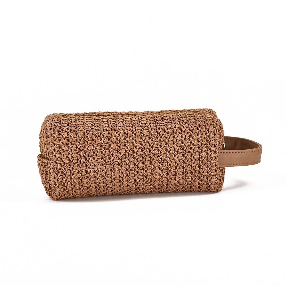 Women's grass material large-capacity portable travel toiletry bag cosmetic bag