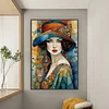Retro Lady Woman-Full Embroidery 3 Strands 11CT Stamped Cross Stitch-50*75CM-Large Size