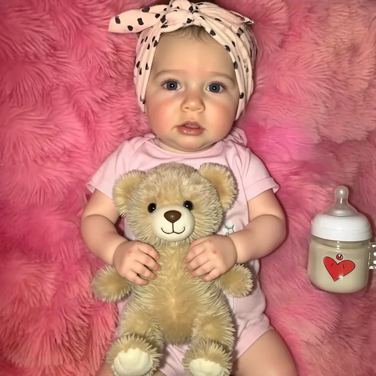12"& 16" Full Body Silicone Baby Doll Girl Eugenia with Blonde Hair, Posable&Flexible That can Take A Bath