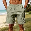 Men's Vintage Linen Casual Beach Vacation Shorts by Inlyline