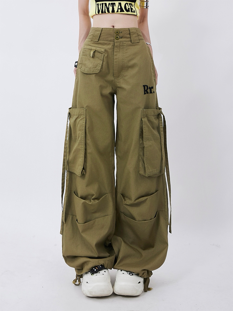 Thoval Women American Vintage 2000s Grunge Harajuku Cargo Pants Baggy Pantalones Trousers Y2k Japanese Goth Punk E-girl Loose Casual