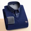 Men's Fake Two Piece Warm Knitted Shirt