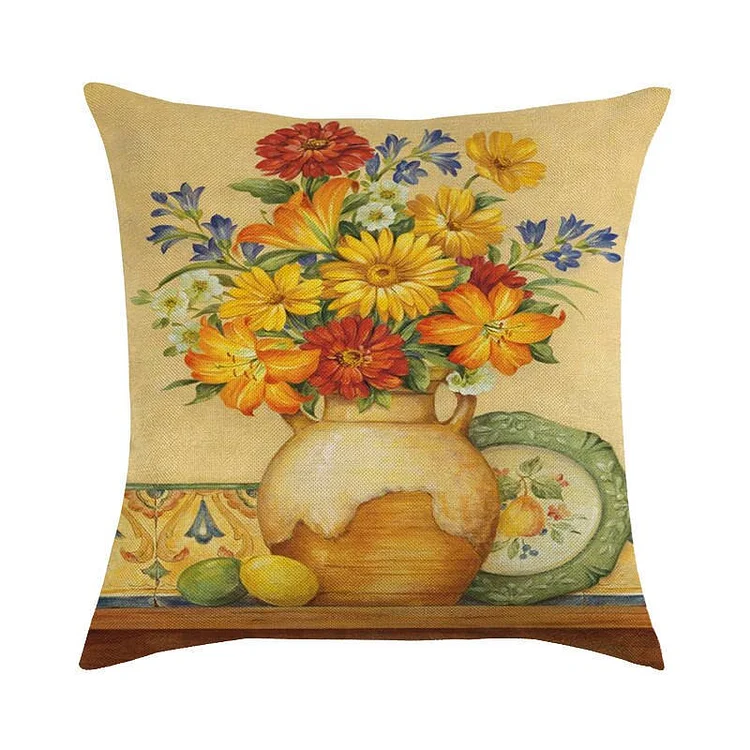 Linen Pillow Case - Floral