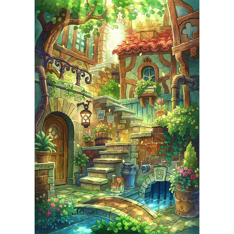 【Yishu Brand】Cottage In The Garden 11CT Stamped Cross Stitch 60*85cm