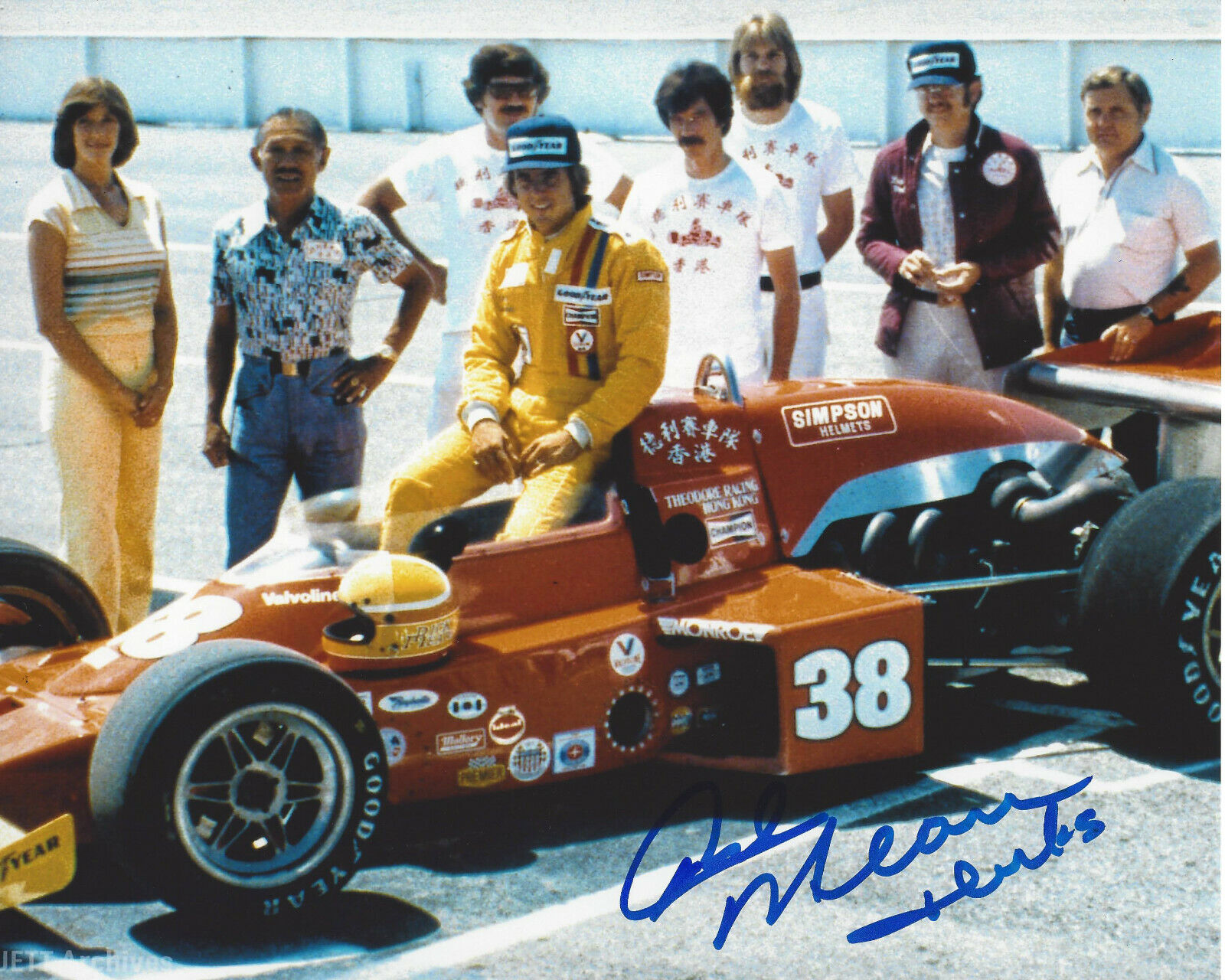 RICK MEARS SIGNED AUTHENTIC INDY 500 4X WINNER 8X10 Photo Poster painting D w/COA ROCKET DRIVER