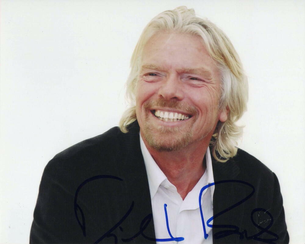 RICHARD BRANSON SIGNED AUTOGRAPH 8x10 Photo Poster painting - VIRGIN GROUP CEO, NECKER ISLAND