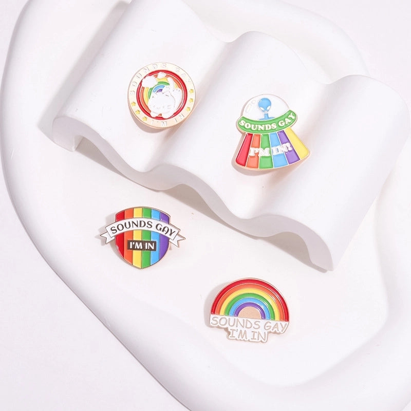 Cartoon Style Cowboy Style Artistic Pin Animal Letter Spacecraft Alloy Stamping Stoving Varnish Plating Kid’S Unisex Brooches