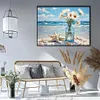 Beach Daisy Vase-11CT Stamped Cross Stitch 50*40cm/19.69*15.75in tapestrymarket