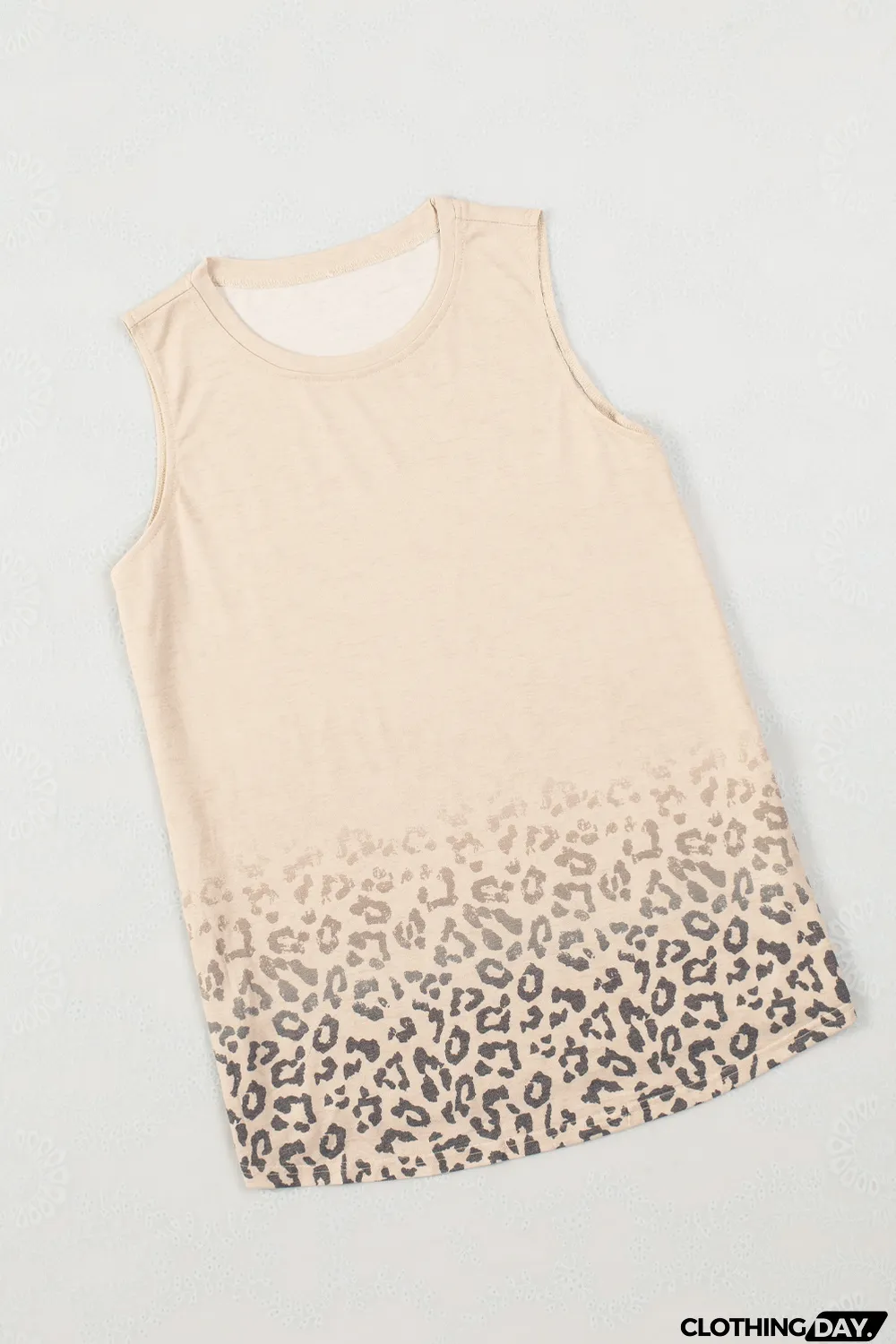 Blank Apparel - Apricot Gradient Leopard Print Tank Top
