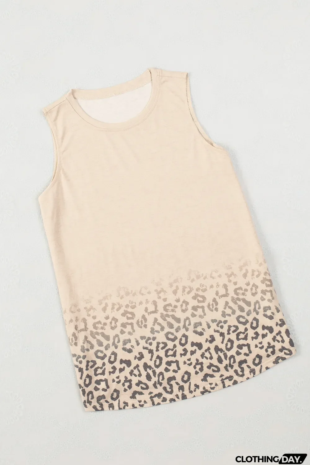 Blank Apparel - Apricot Gradient Leopard Print Tank Top