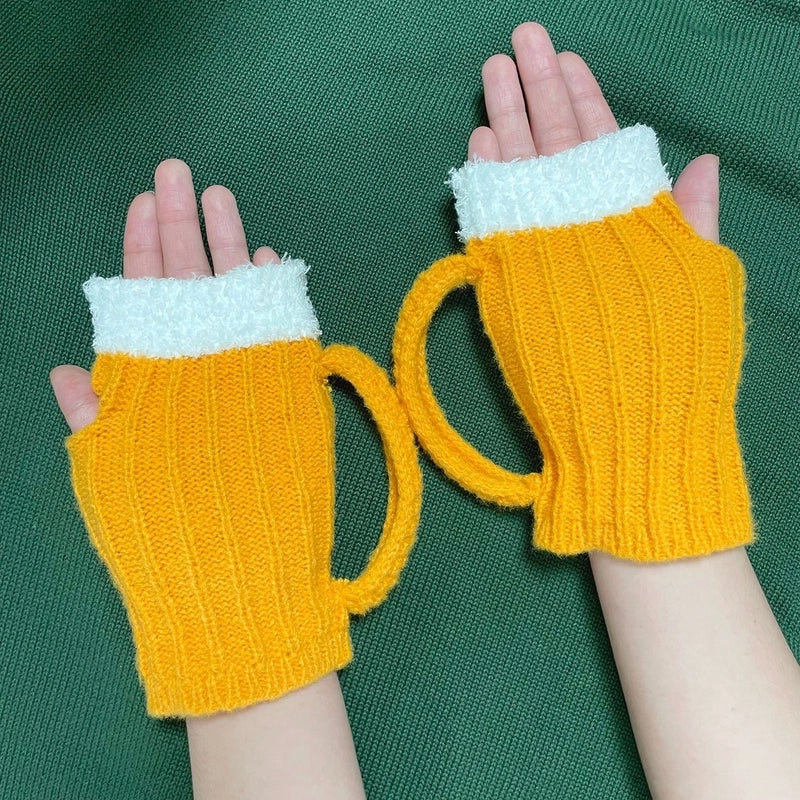 Women’s Original Design Color Block Gloves 1 Pair