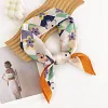 Colorful Design 70x70xm Floral Silky Scarf