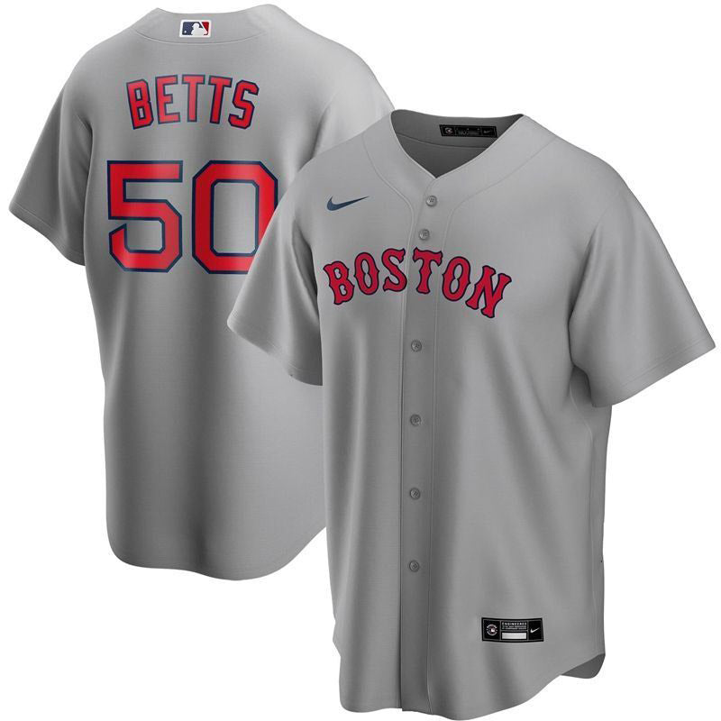 Men's Boston Red Sox Mookie Betts Replica Road Jersey - Gray mysite