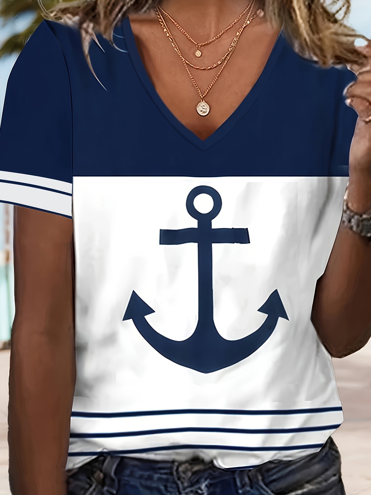 Anchor Print Women's Fashion Short Sleeve | IFYHOME