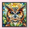 Glass Painting-Owl-11CT Stamped Cross Stitch 40*40cm/15.75*15.75in tapestrymarket