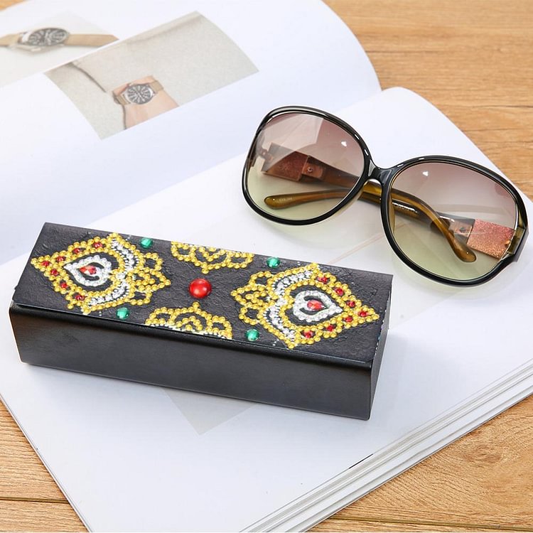 DIY Diamond Painting Eye Glasses Box Travel Leather Sunglasses Storage Case