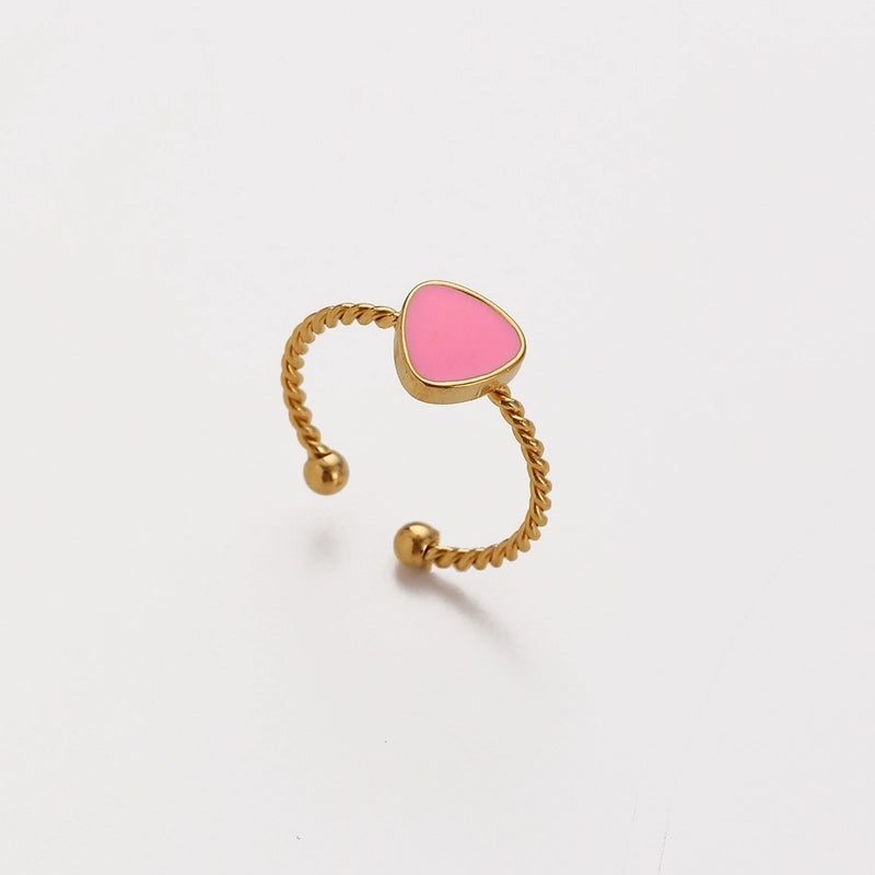 Elegant Minimalist Geometric 304 Stainless Steel Enamel Stainless Steel Rings