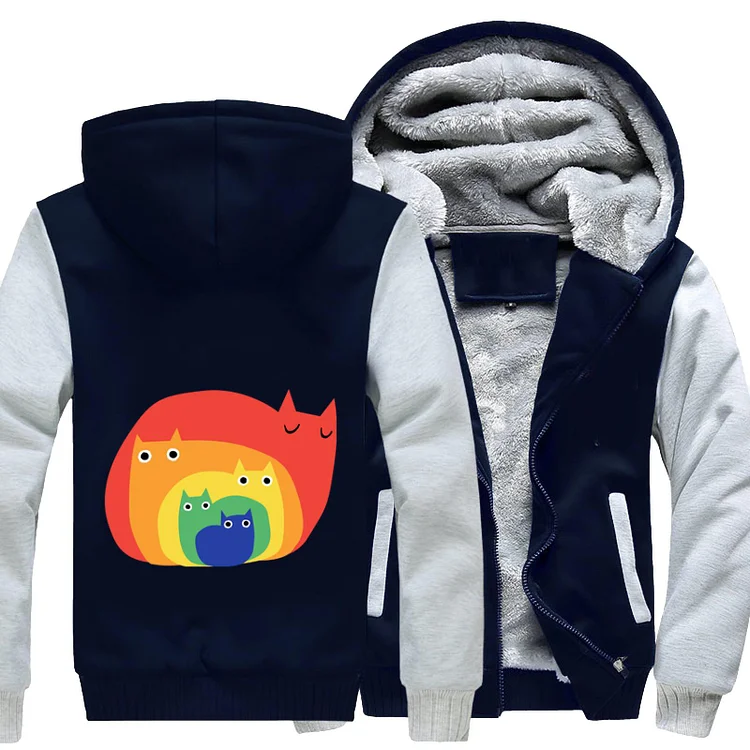 Rainbow Cats, Cat Fleece Jacket