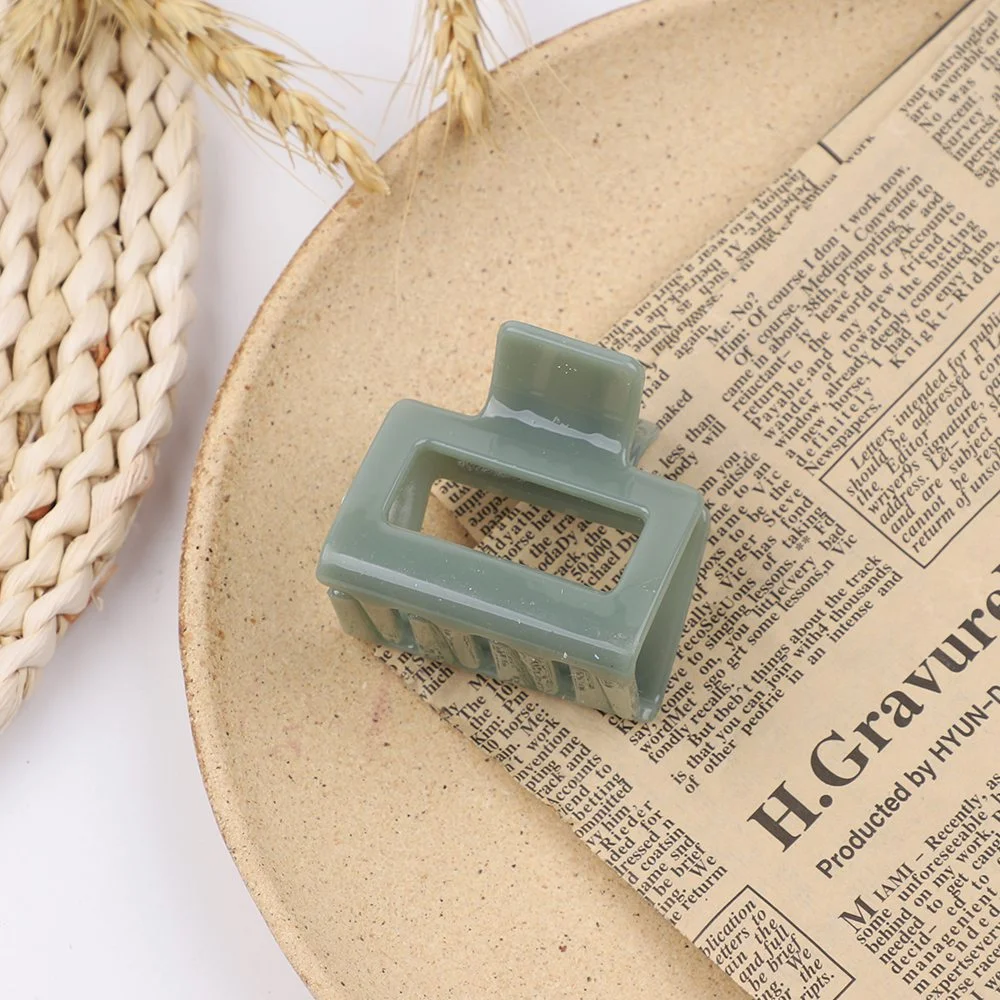 Simple Square Geometric Frosted Hair Claws Clamps Acetate Hairpins Women Hollow Out Ponytail Clips Makeup Styling Tools Headwear