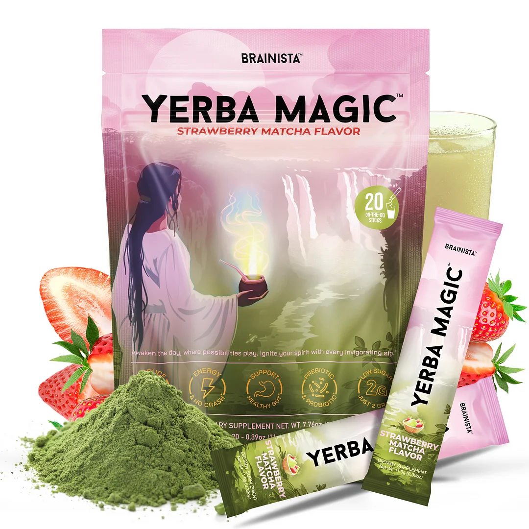 Yerba Magic | Yerba Mate Instant Tea Powder | Peach Mango Flavor | 30 Servings