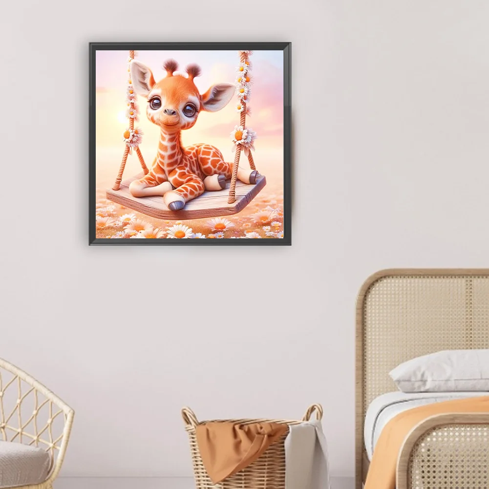 Diamond Painting - Full Round Drill - Giraffe(Canvas|30*30cm)