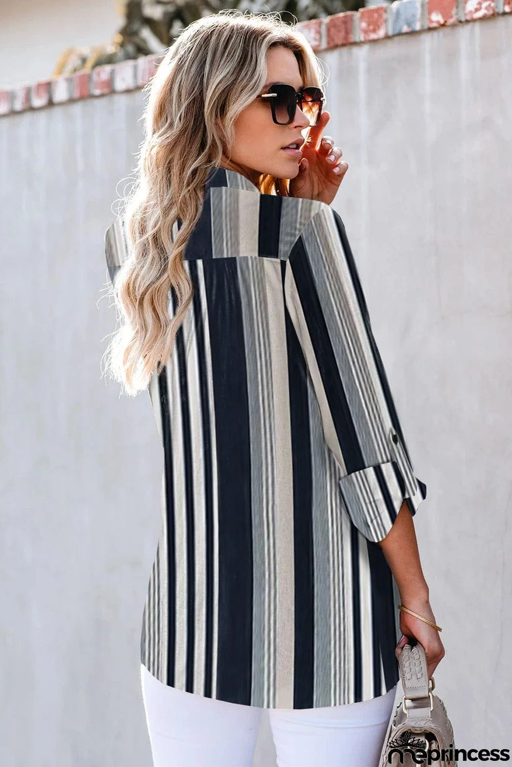 Striped Modern Shirt with Pockets