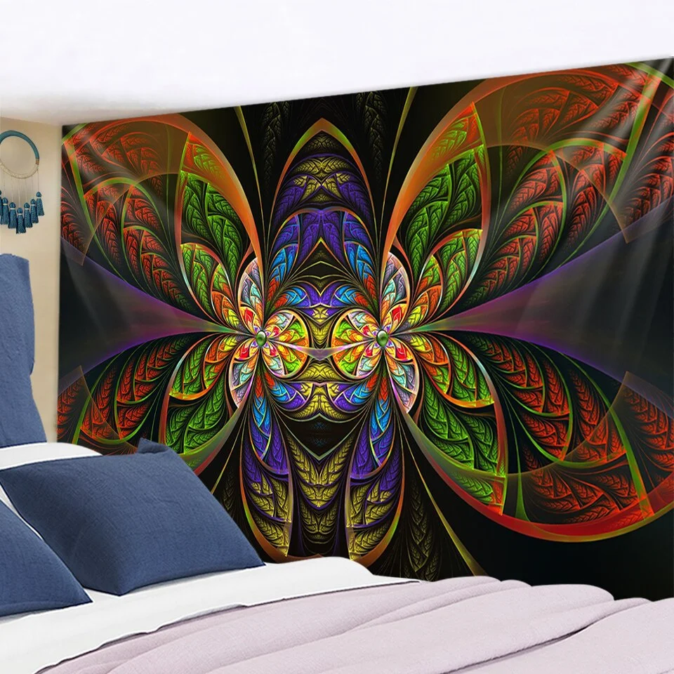 Indian Wall Hanging Tissu Boheme Mandala Tapestry 3D Jade Home Decor Living Room Background Wall Carpet Cloth Hippie Blanket