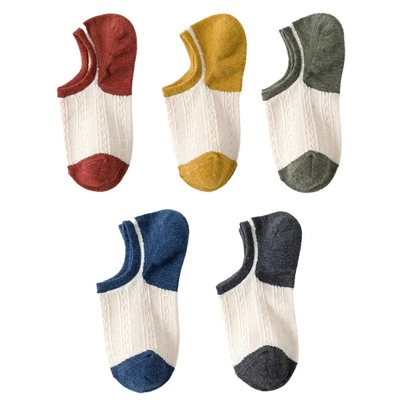 5 Pairs Lot Cotton Women Socks Female Casual Boat 3D Pack Cartoon Harajuku Cat Cute Heart Invisiable Funny Girl Ankle Sock Set