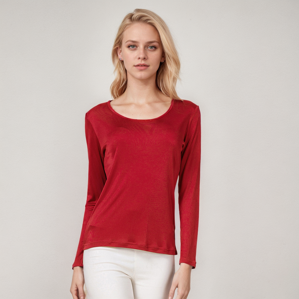 Women's Round Neck Silk Base Layer REAL SILK LIFE