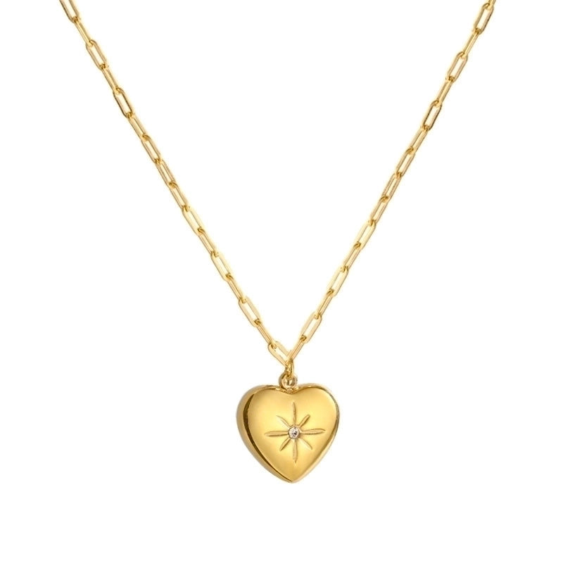 Elegant Minimalist Geometric Titanium Steel Plating Inlay Artificial Pearls Shell Zircon Necklace2