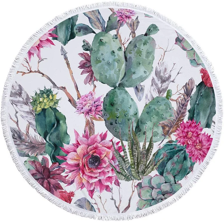 Cactus - - Circle Tapestry - 1.5M