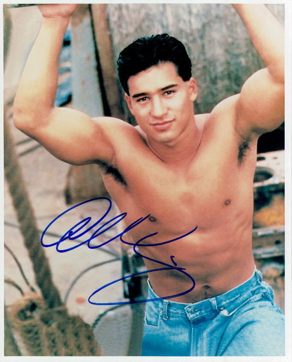 Mario Lopez shirtless in-person signed 8x10 Photo Poster painting